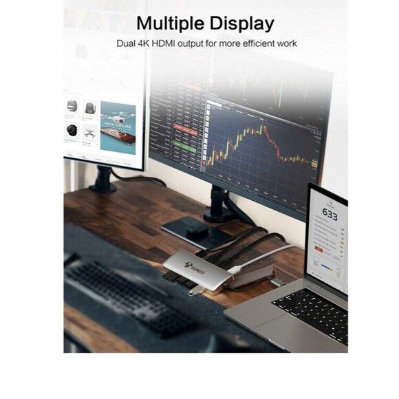 11-in-1 Type C Dock Hub USB C Laptop Docking Station Adapter For MacBook DELL HP - Picture 2 of 7